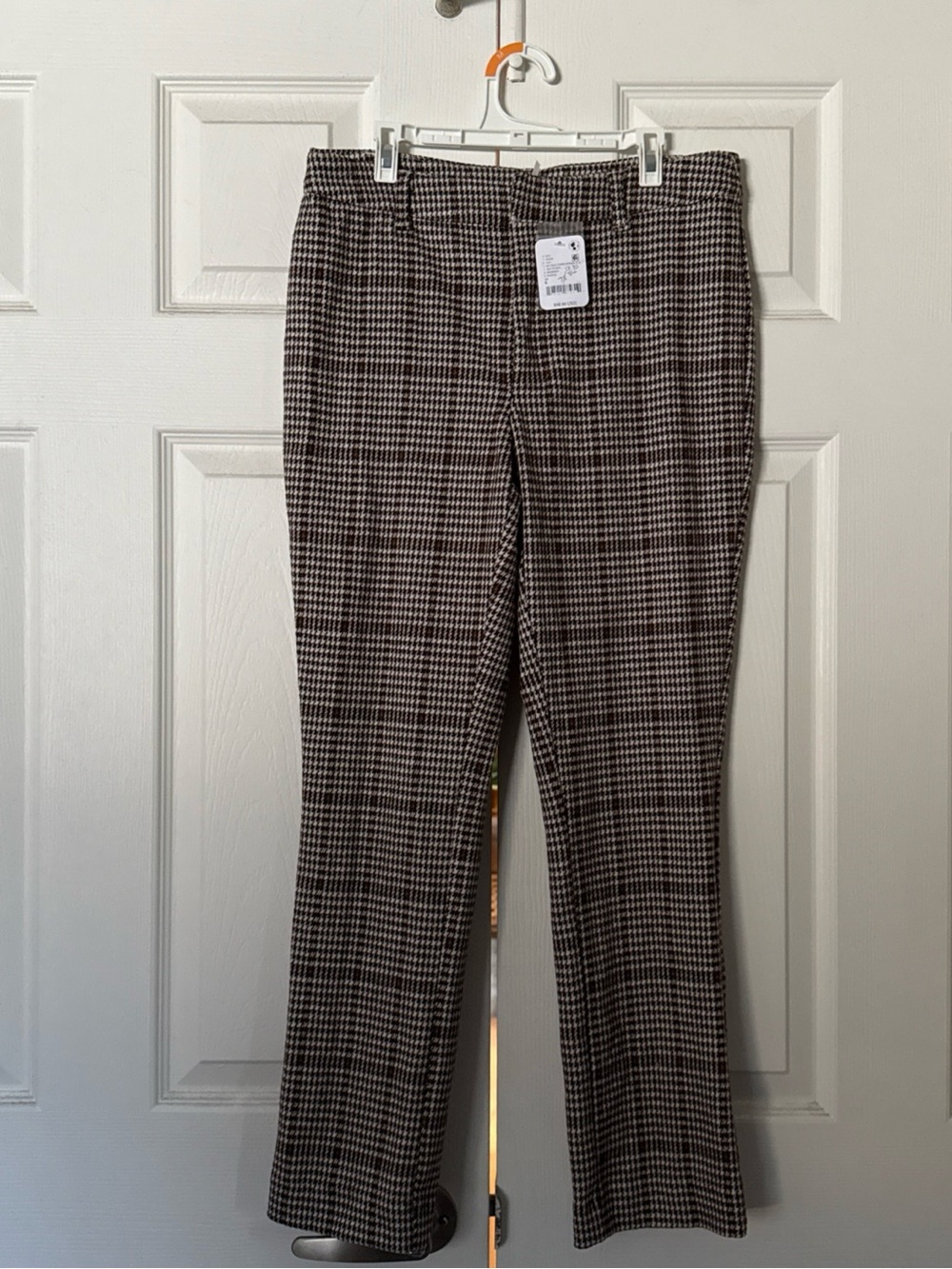 Free People Brown and Black Houndstooth Trousers